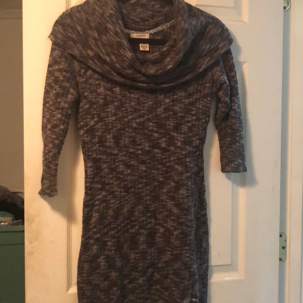 Gray sweater dress